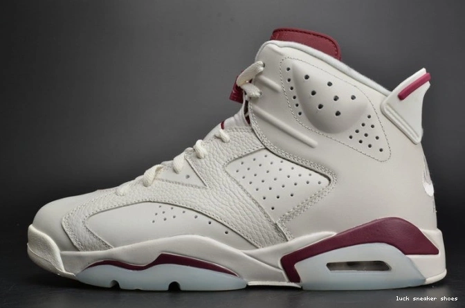 Cheap LUCY Jordan Retro white Maroon Air 6 384664-116 0708